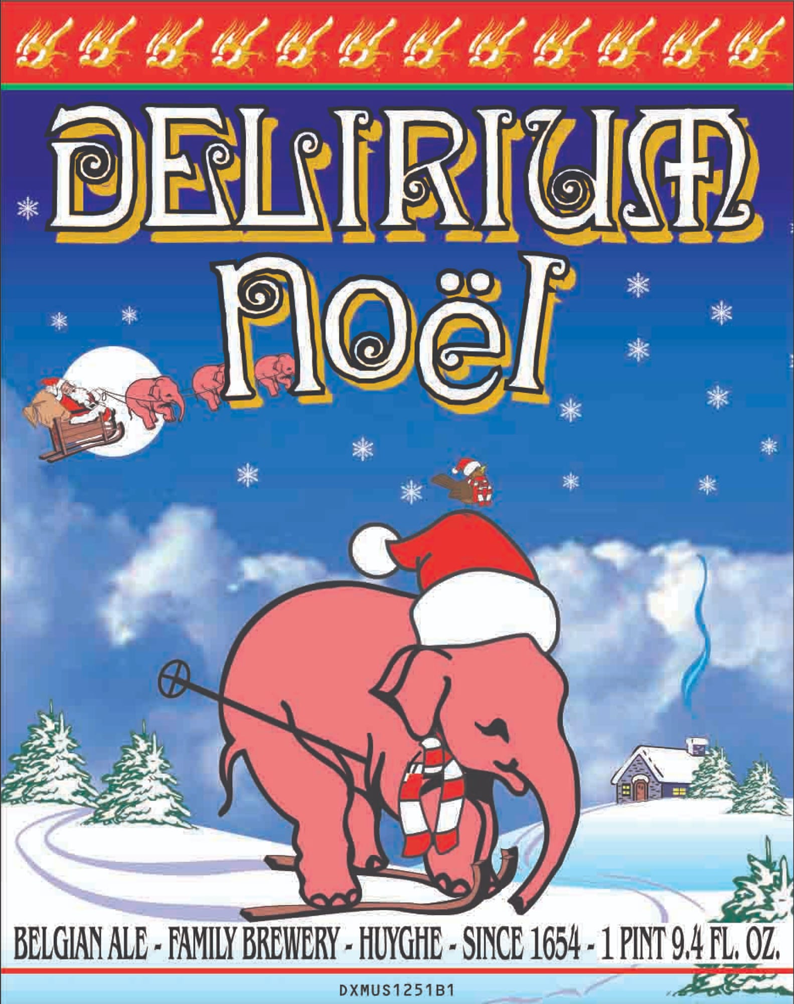 Delirium Noël by Huyghe Brewery - beer label