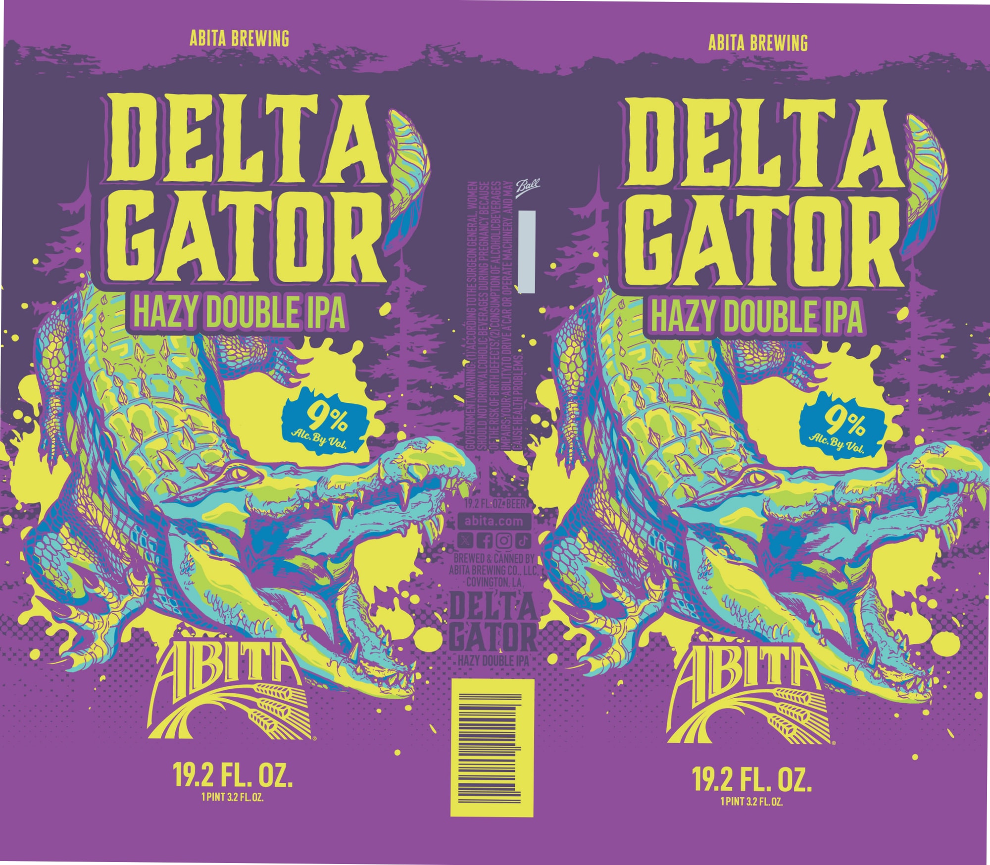 Delta Gator Hazy Double IPA by Abita Brewing Company - beer label