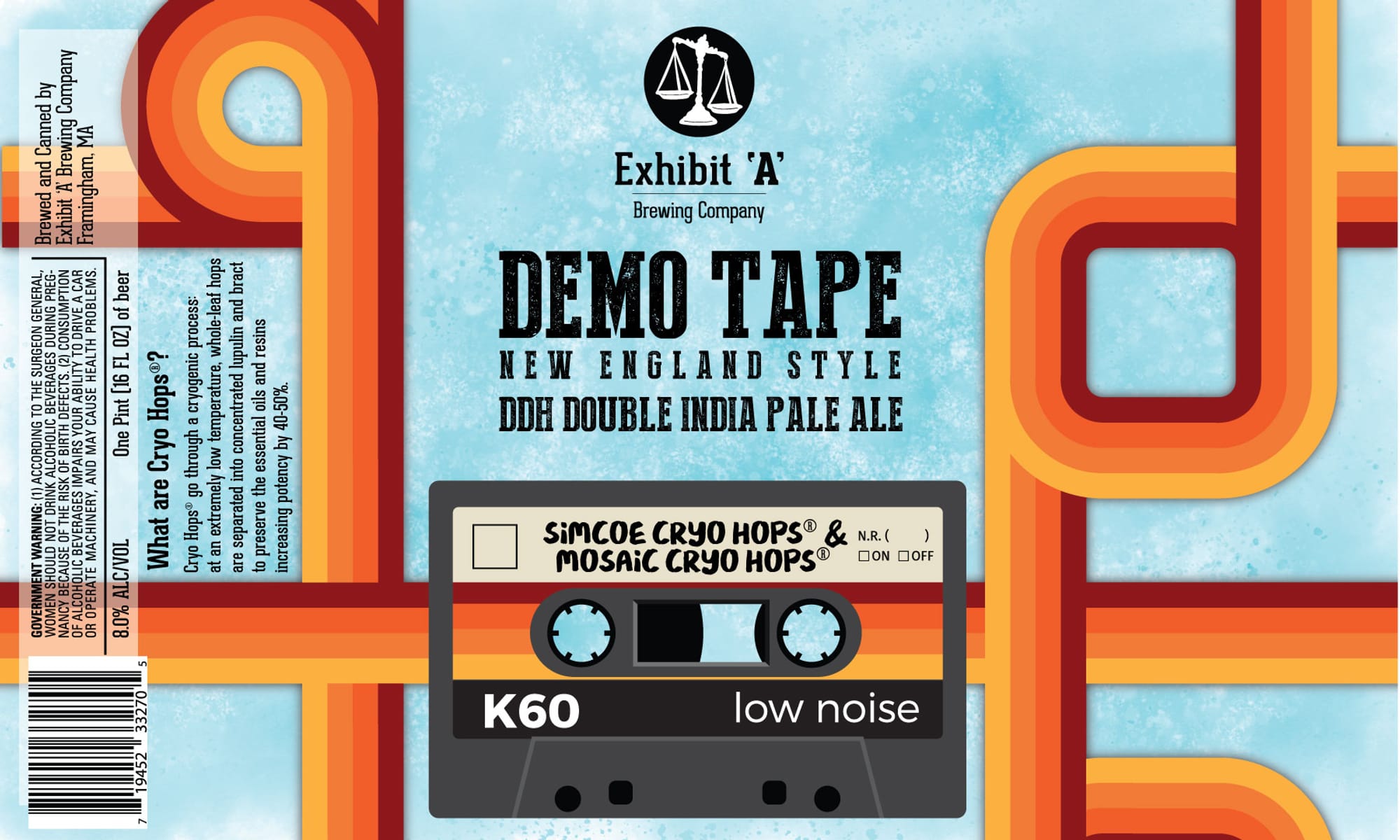Demo Tape by Exhibit ‘A’ Brewing Company - beer label