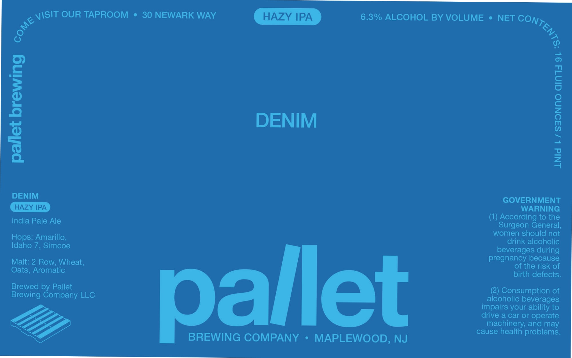 Denim by Pallet Brewing Company - beer label