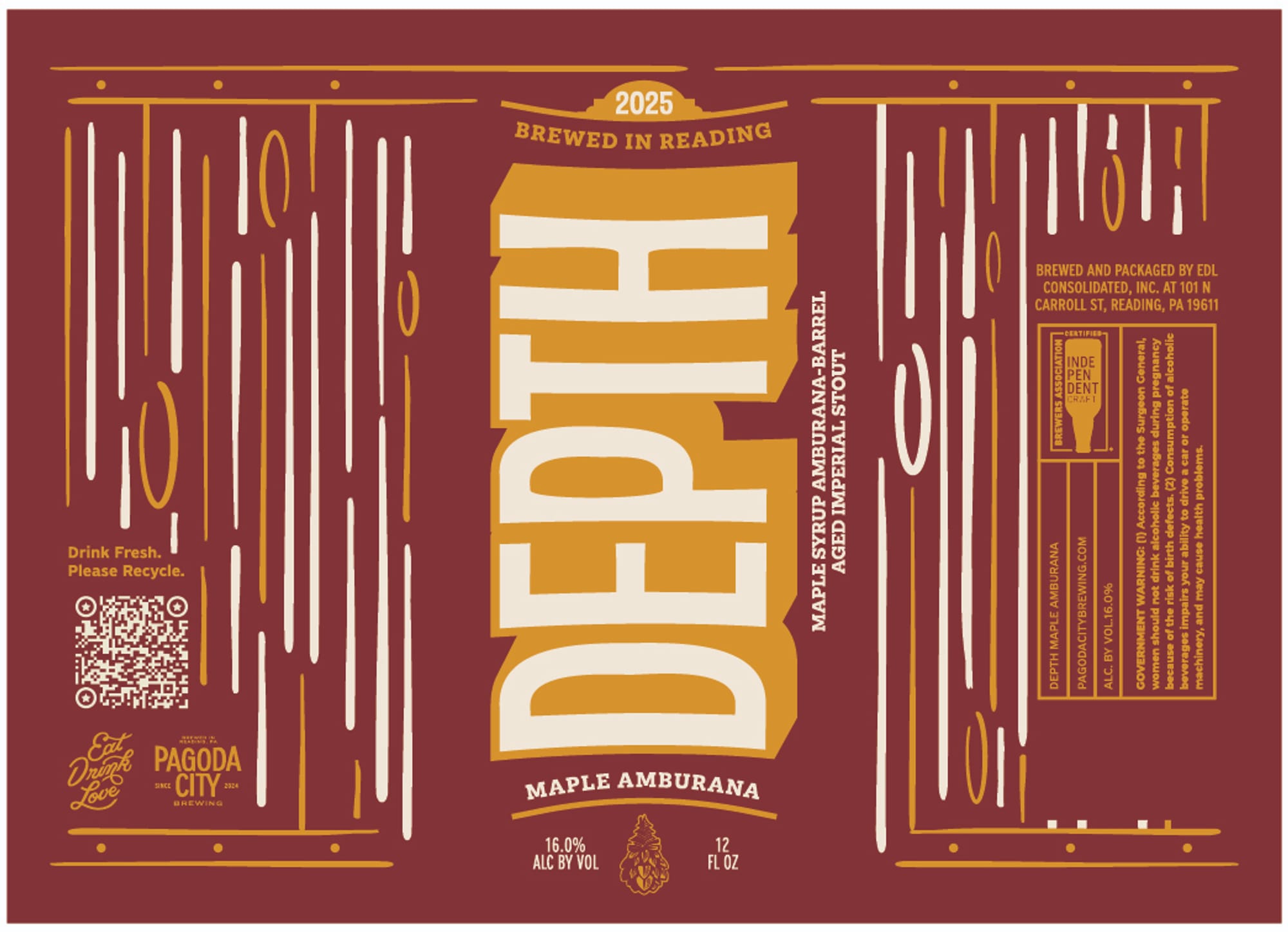 Depth by Pagoda City Brewing - beer label