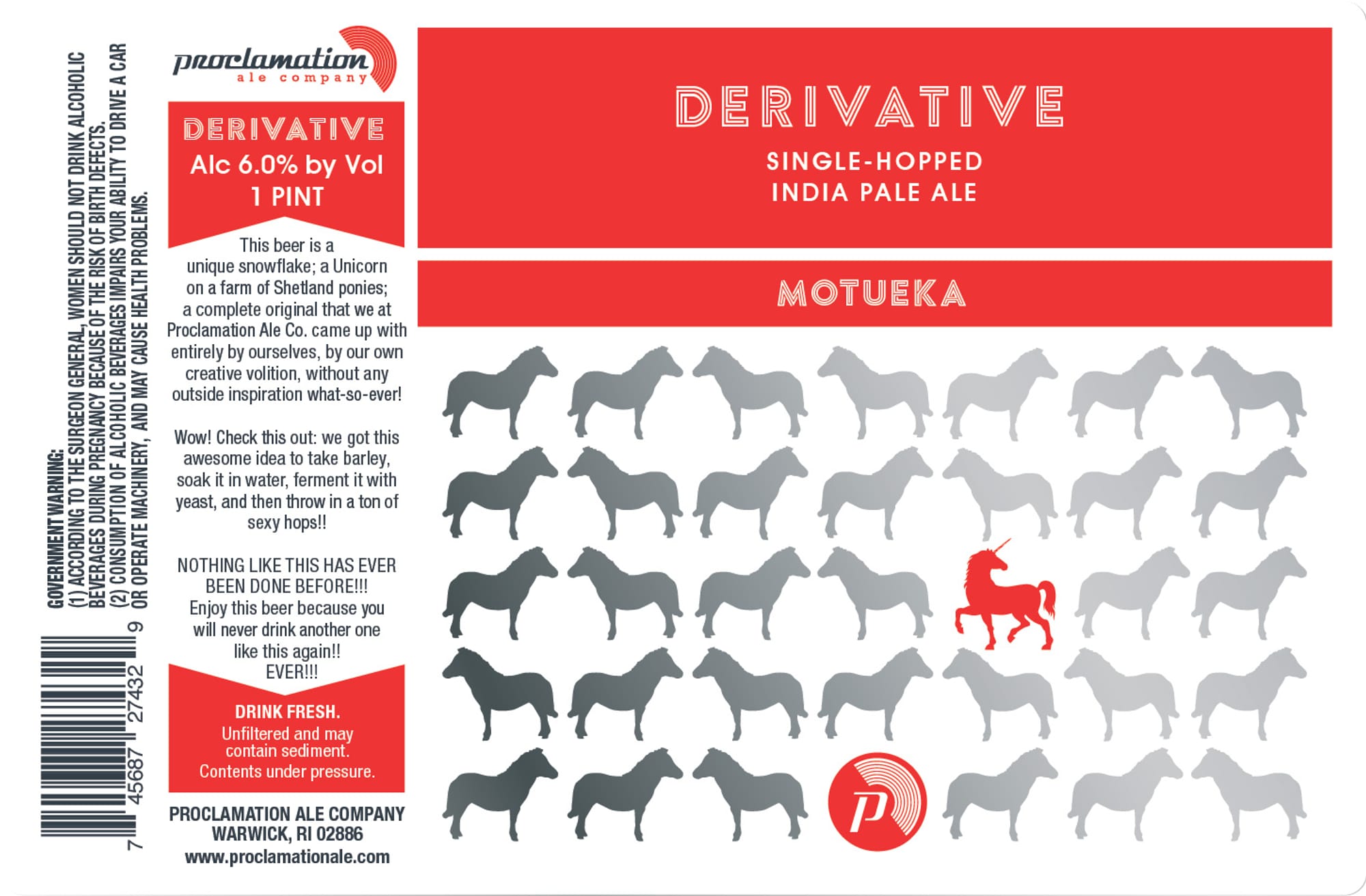 Derivative by Proclamation Ale Company - beer label