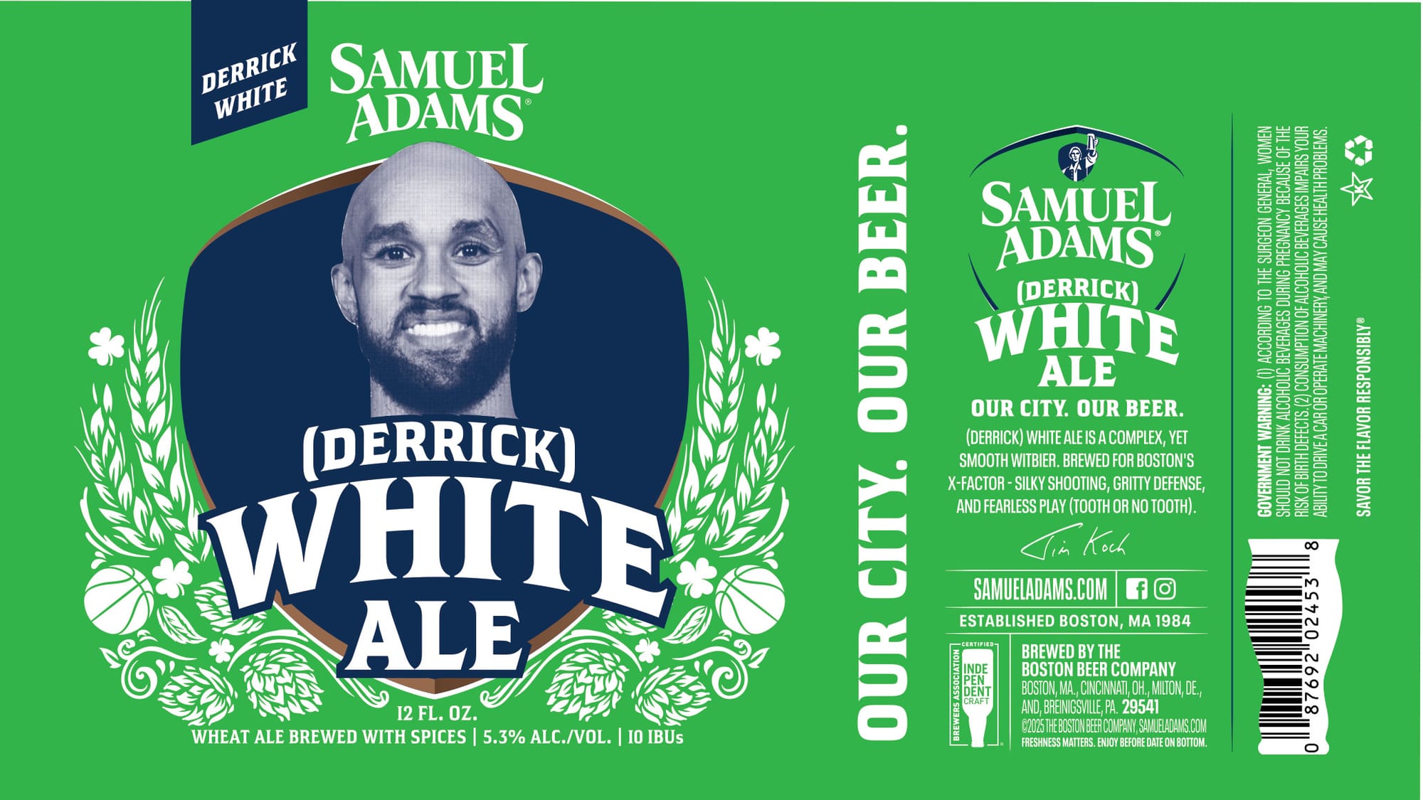 Derrick White Ale by Samuel Adams - beer label