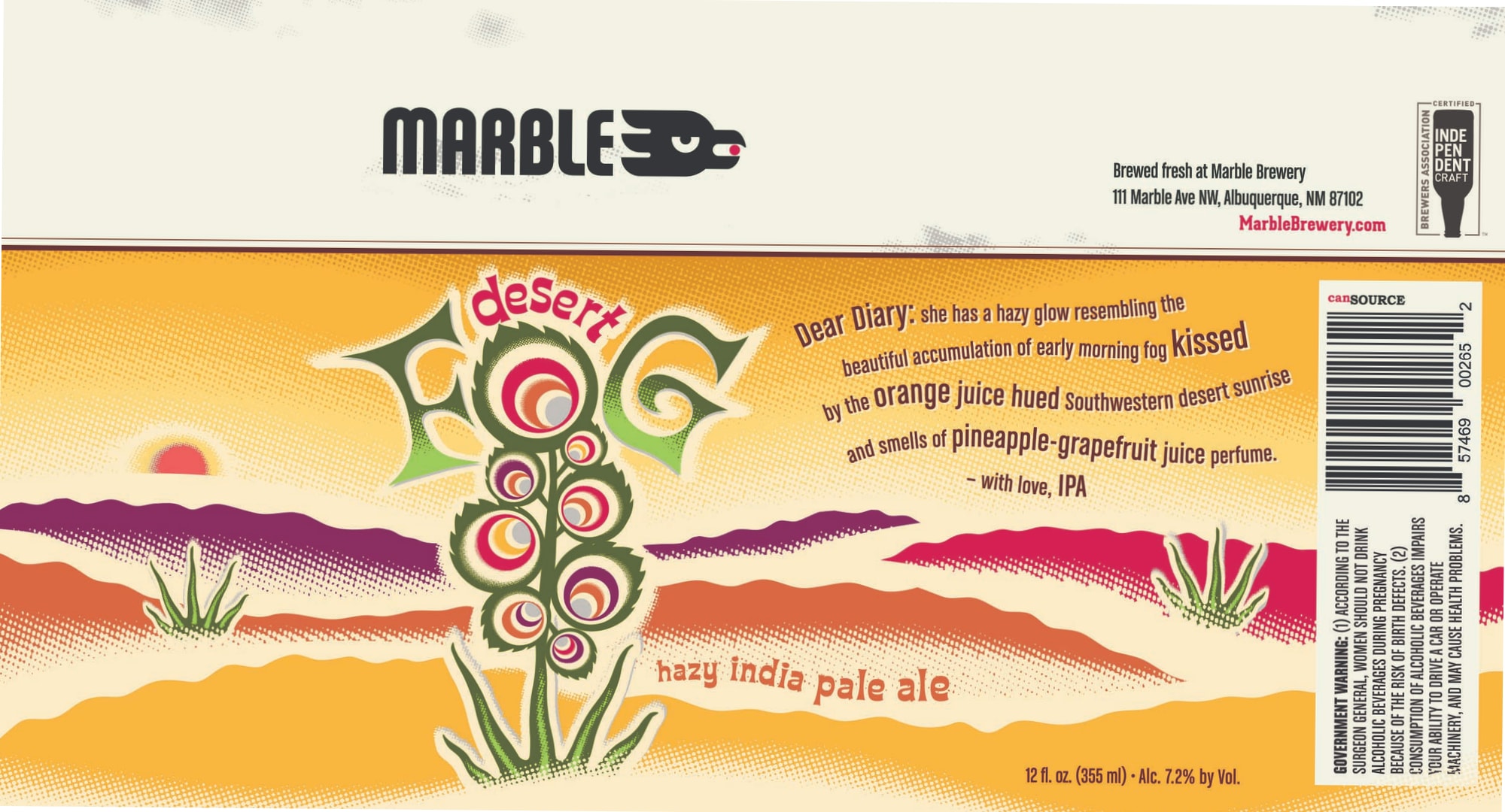 Desert Diary by Marble Brewery - beer label