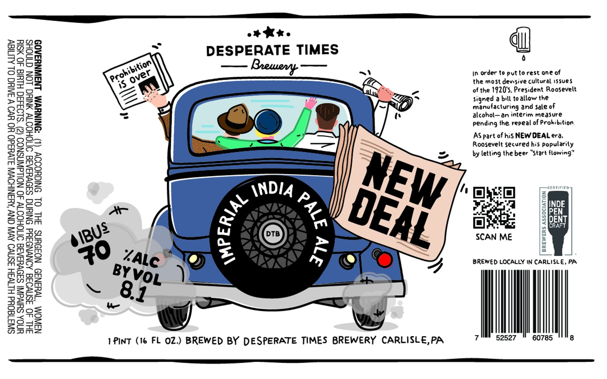 Desperate Times India Pale Ale by Desperate Times Brewery - beer label