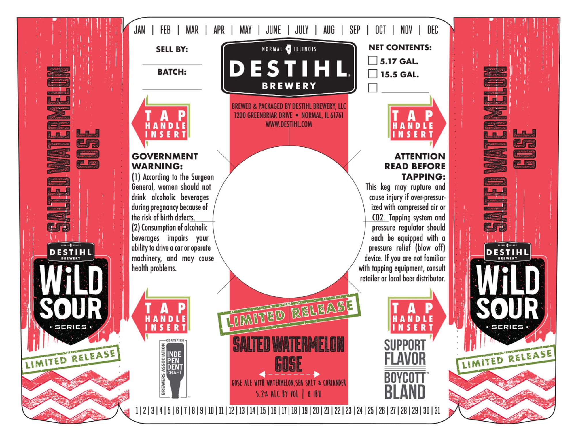Salted Watermelon Gose by Destihl Brewery - beer label