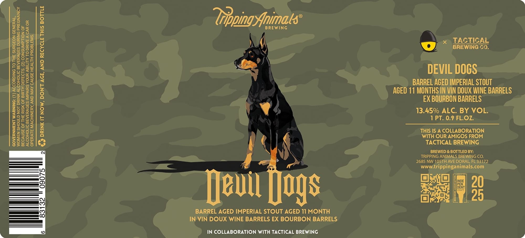 Devil Dogs by Tripping Animals Brewing - beer label