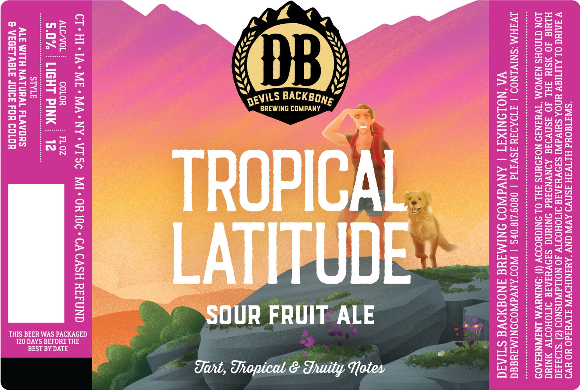 Tropical Latitude by Devils Backbone Brewing Company - beer label