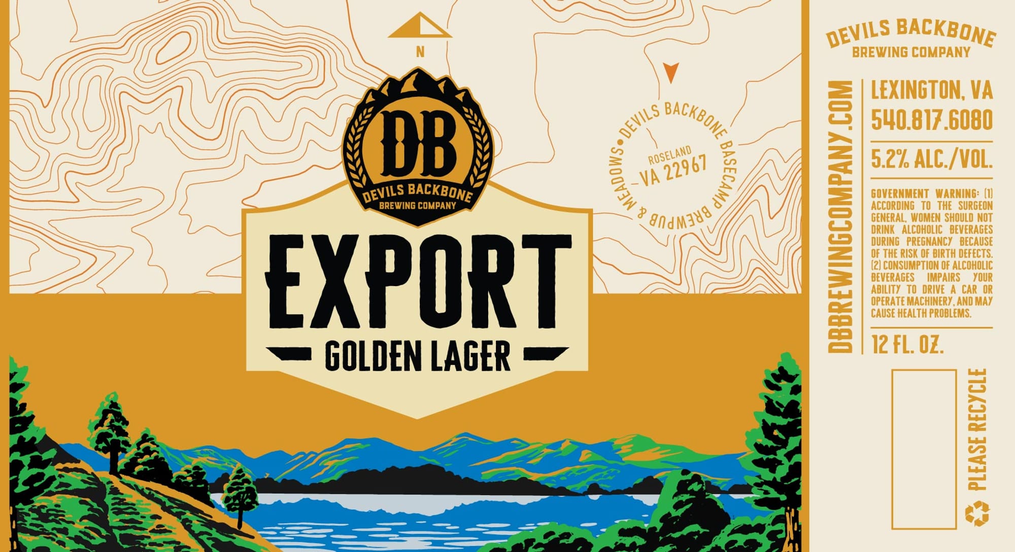 Export Golden Lager by Devils Backbone Brewing Company - beer label