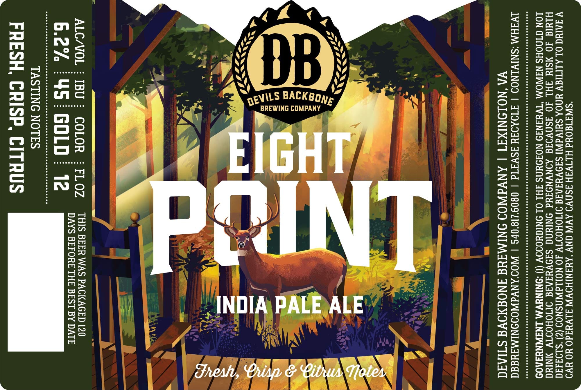 Eight Point by Devils Backbone Brewing Company - beer label