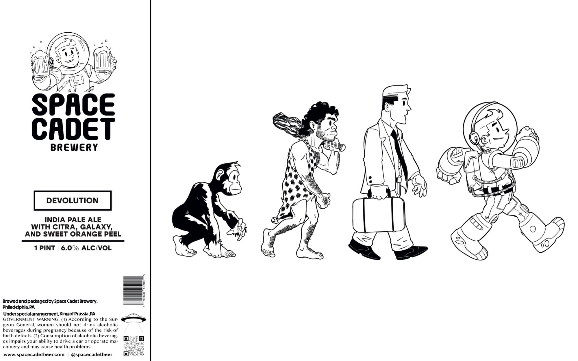 DEVOLUTION by SPACE CADET - beer label
