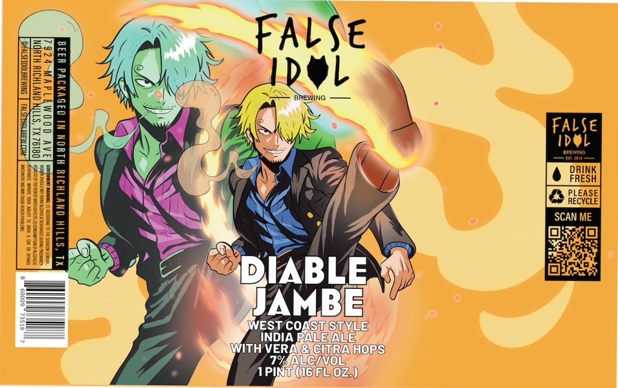 Diable Jambe by False Idol Brewing - beer label