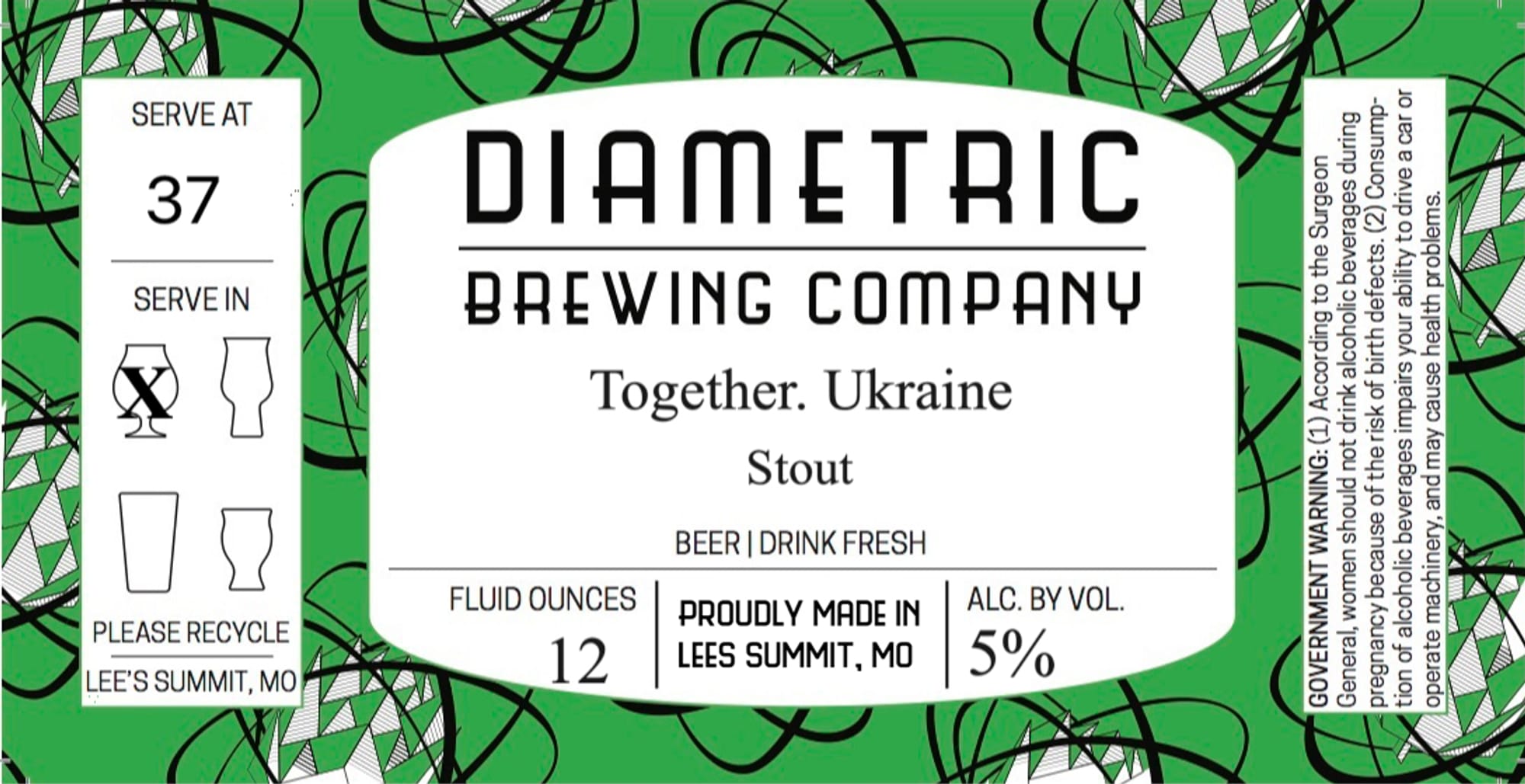 Diametric Stout by Diametric Brewing Company - beer label
