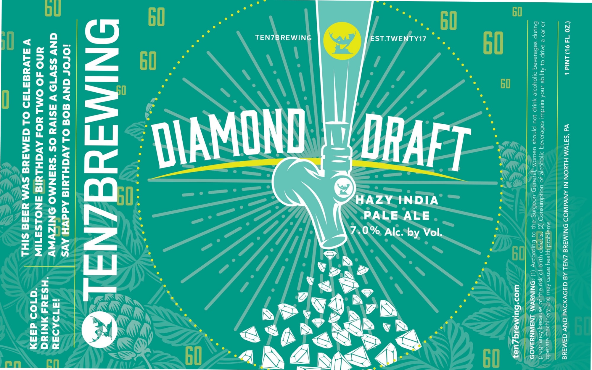 Diamond Draft by Ten7 Brewing - beer label