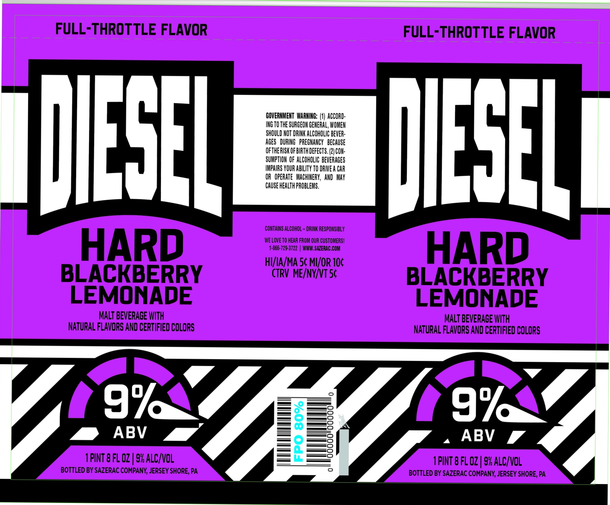 Diesel Hard Blackberry Lemonade by Sazerac Company - beer label