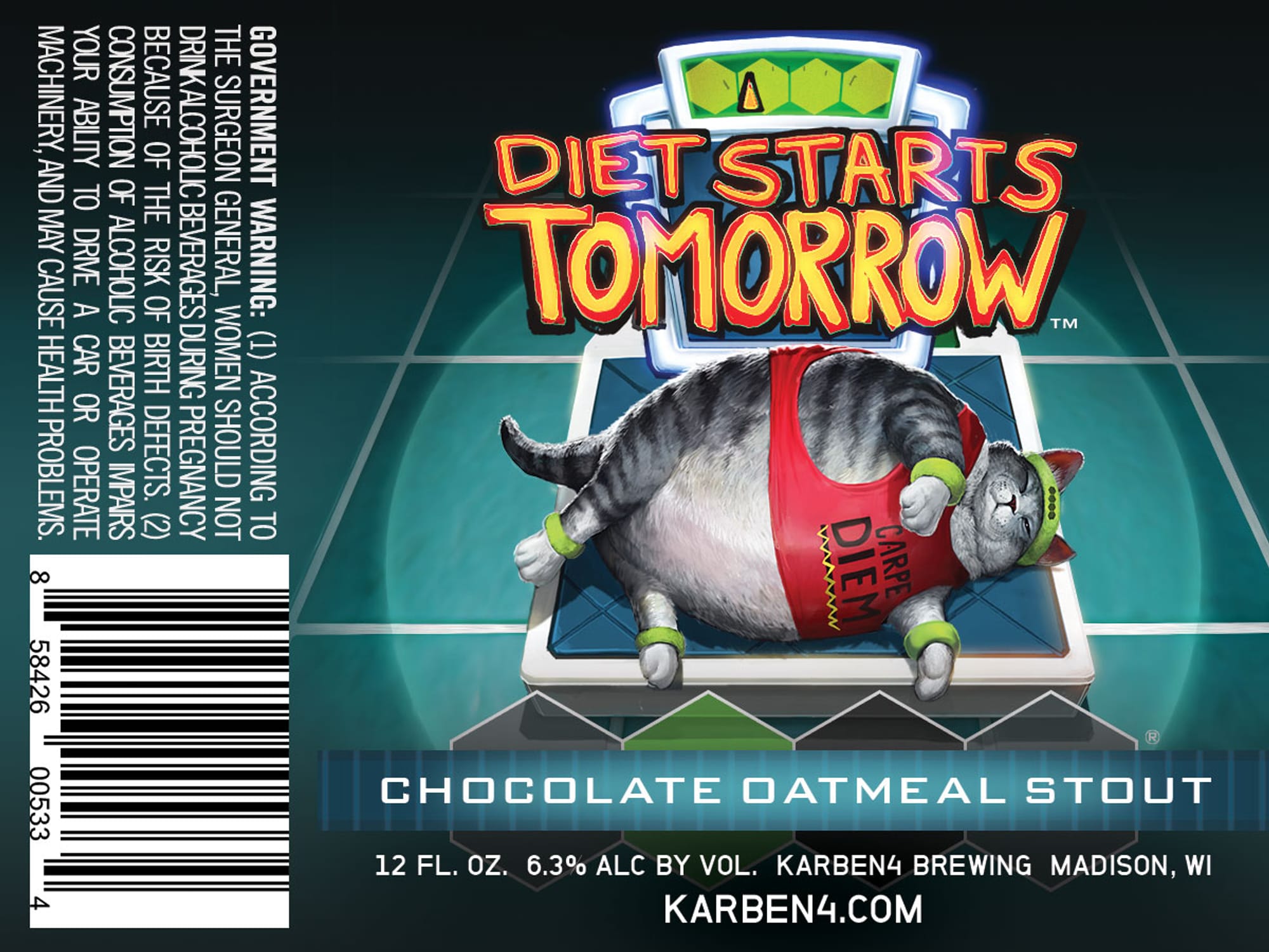 Diet Starts Tomorrow by Karben4 Brewing - beer label