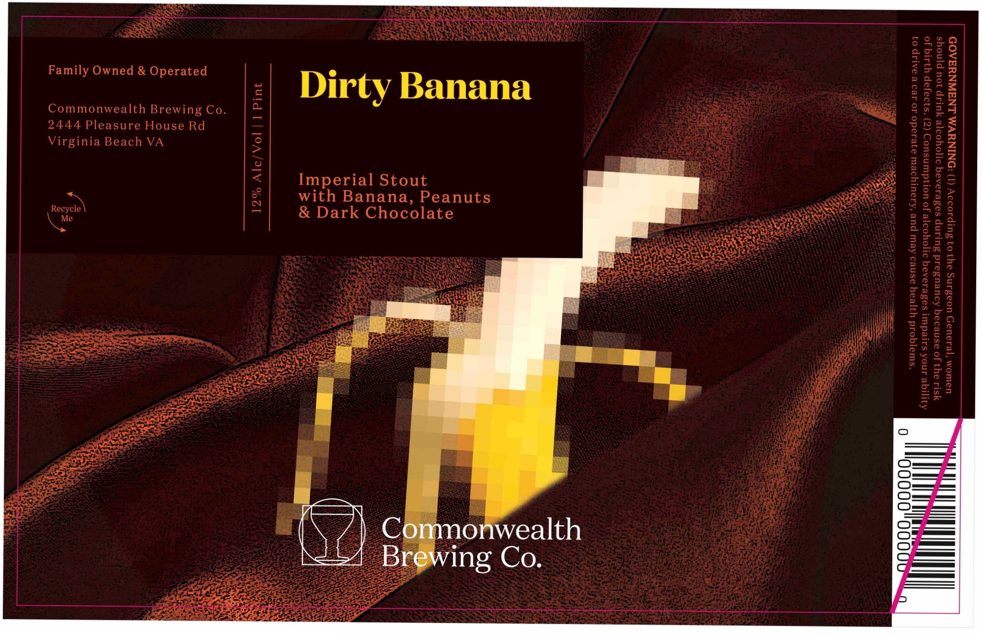 Dirty Banana by Commonwealth Brewing Co. - beer label