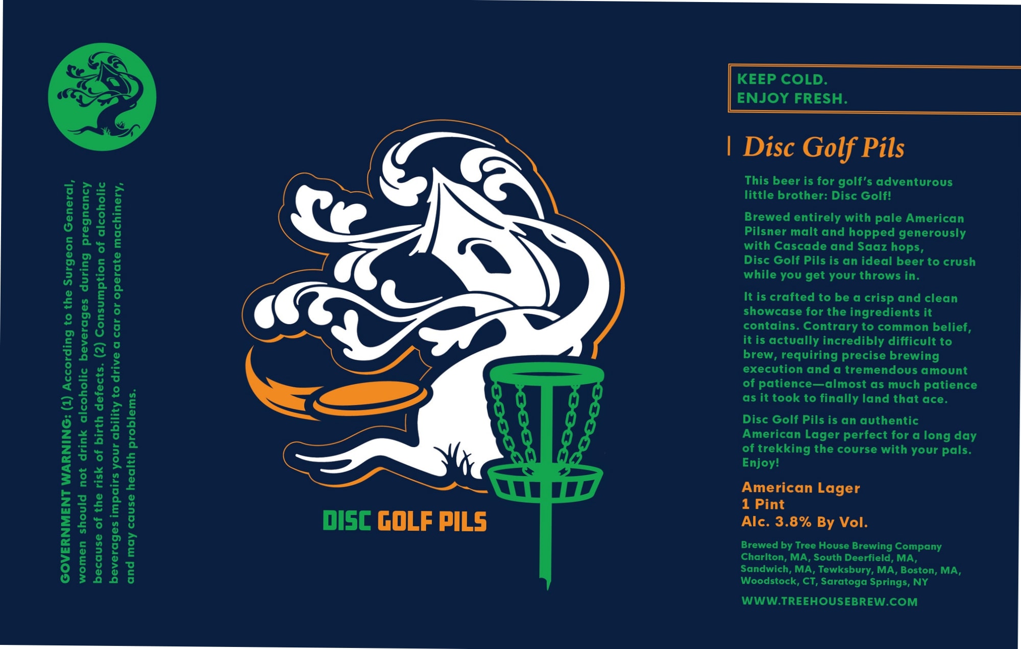Disc Golf Pils by Tree House Brewing Company - beer label