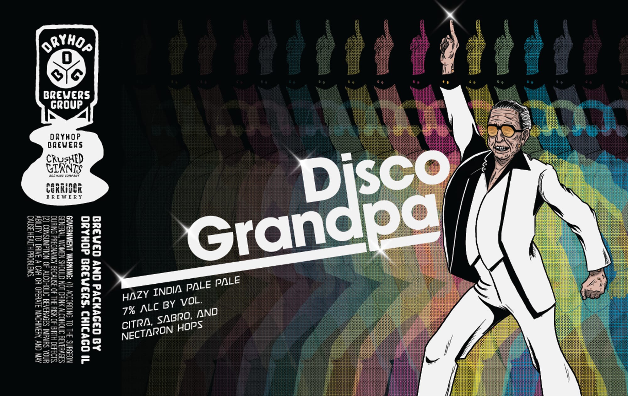 Disco Grandpa by Dryhop Brewers Group - beer label