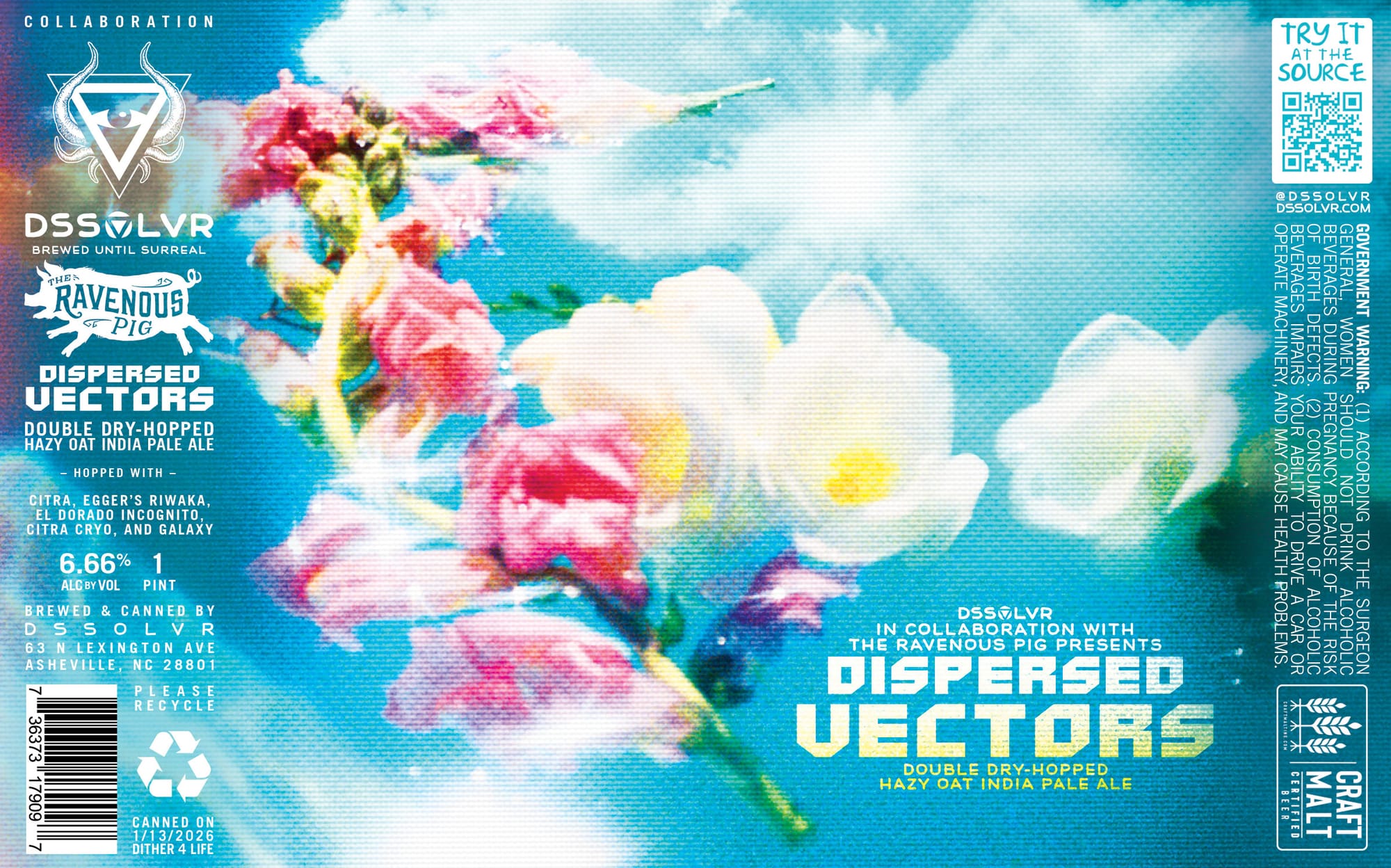 Dispersed Vectors by Dissolvr - beer label