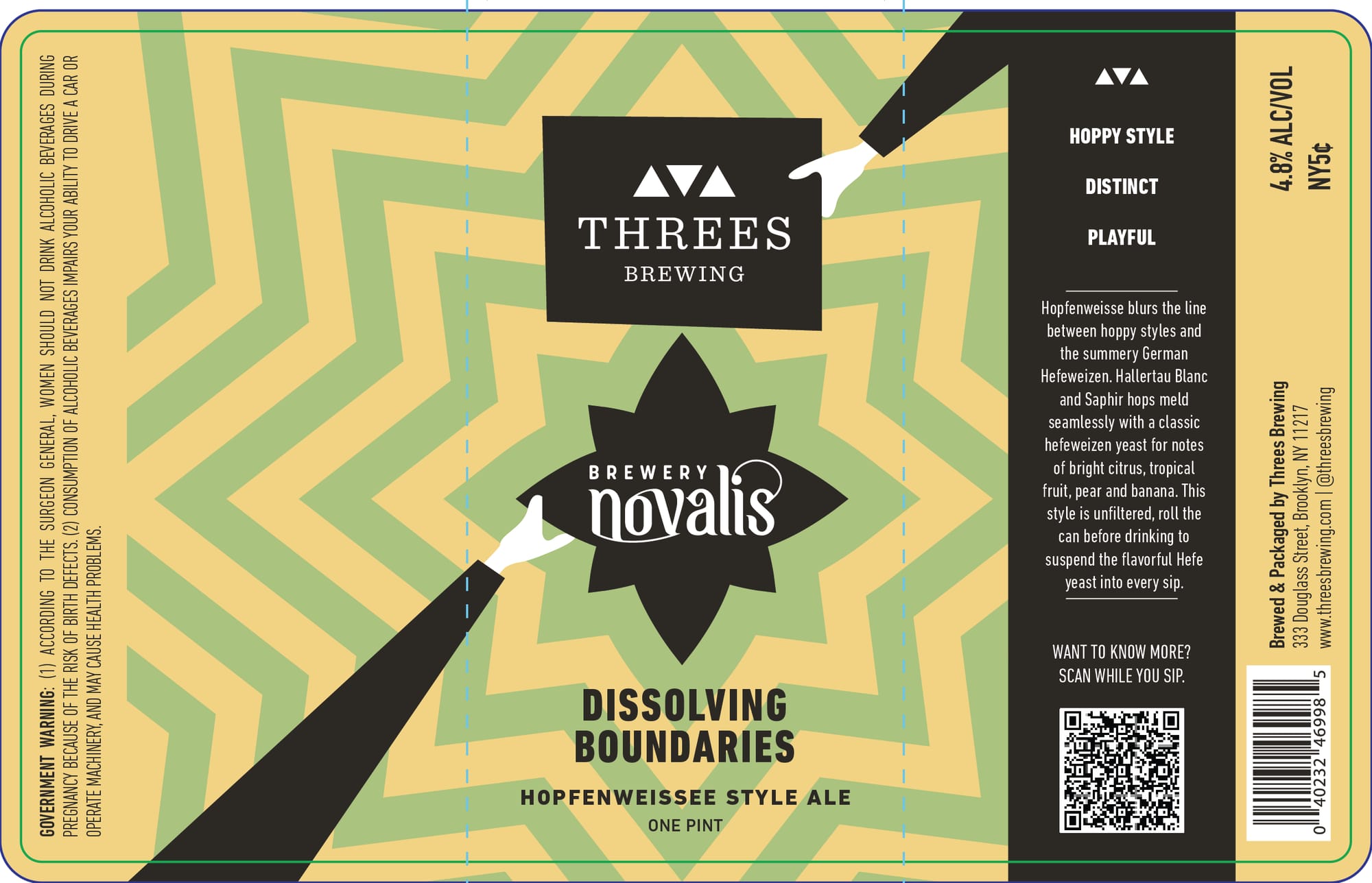 Dissolving Boundaries by Three Brewing - beer label