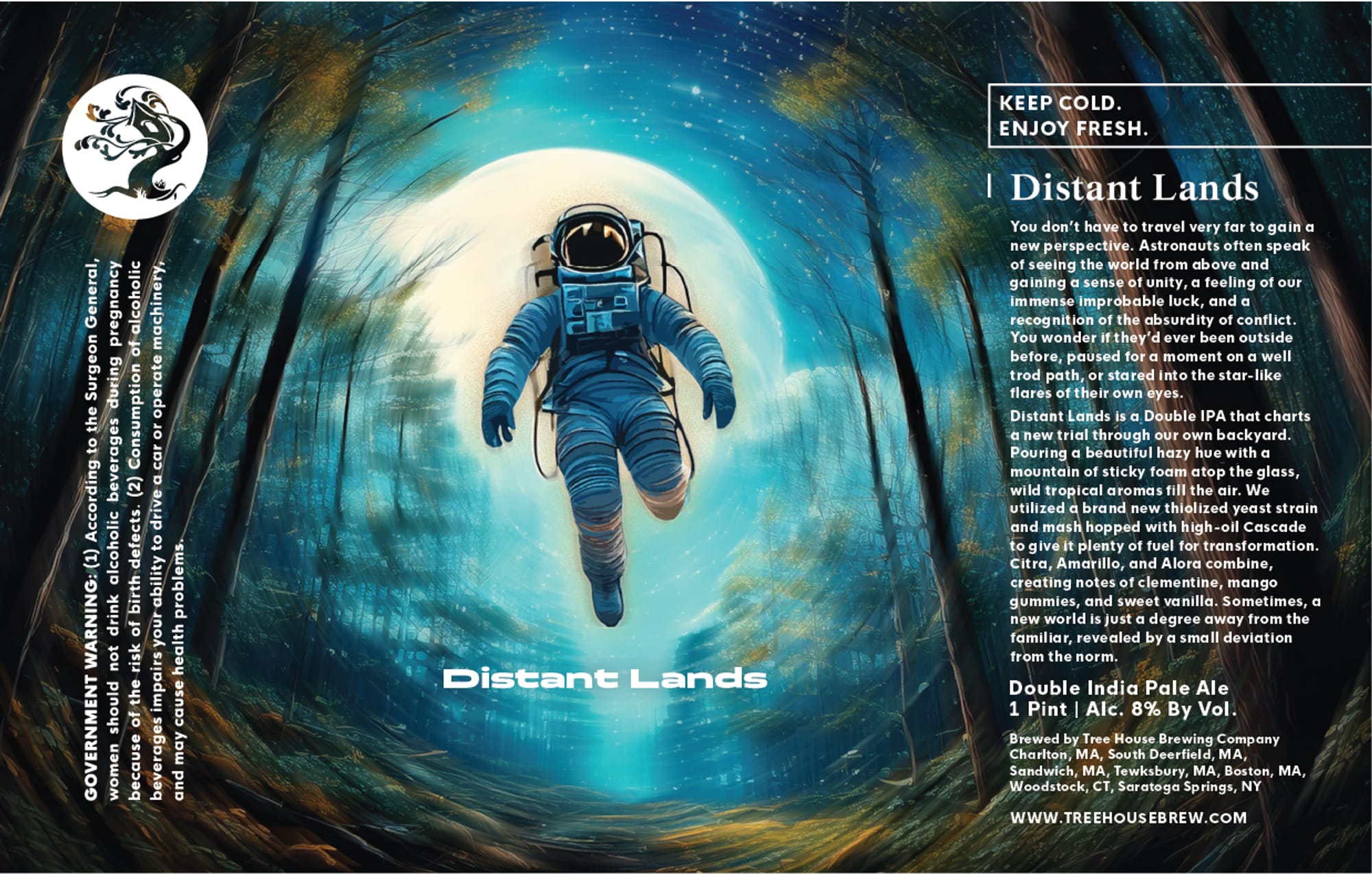 Distant Lands by Tree House Brewing Company - beer label