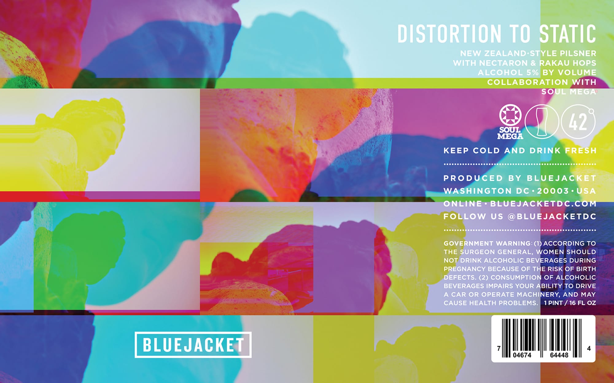 Distortion to Static by Bluejacket - beer label