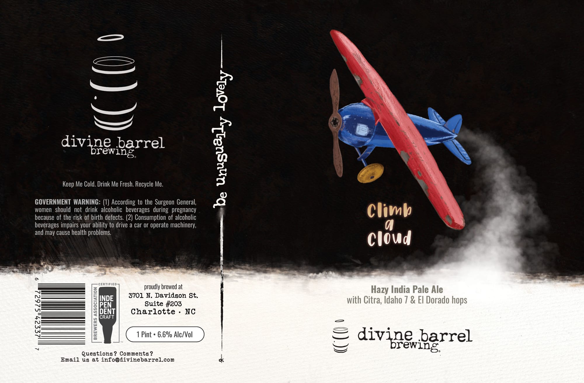 Climb a Cloud by Divine Barrel Brewing - beer label