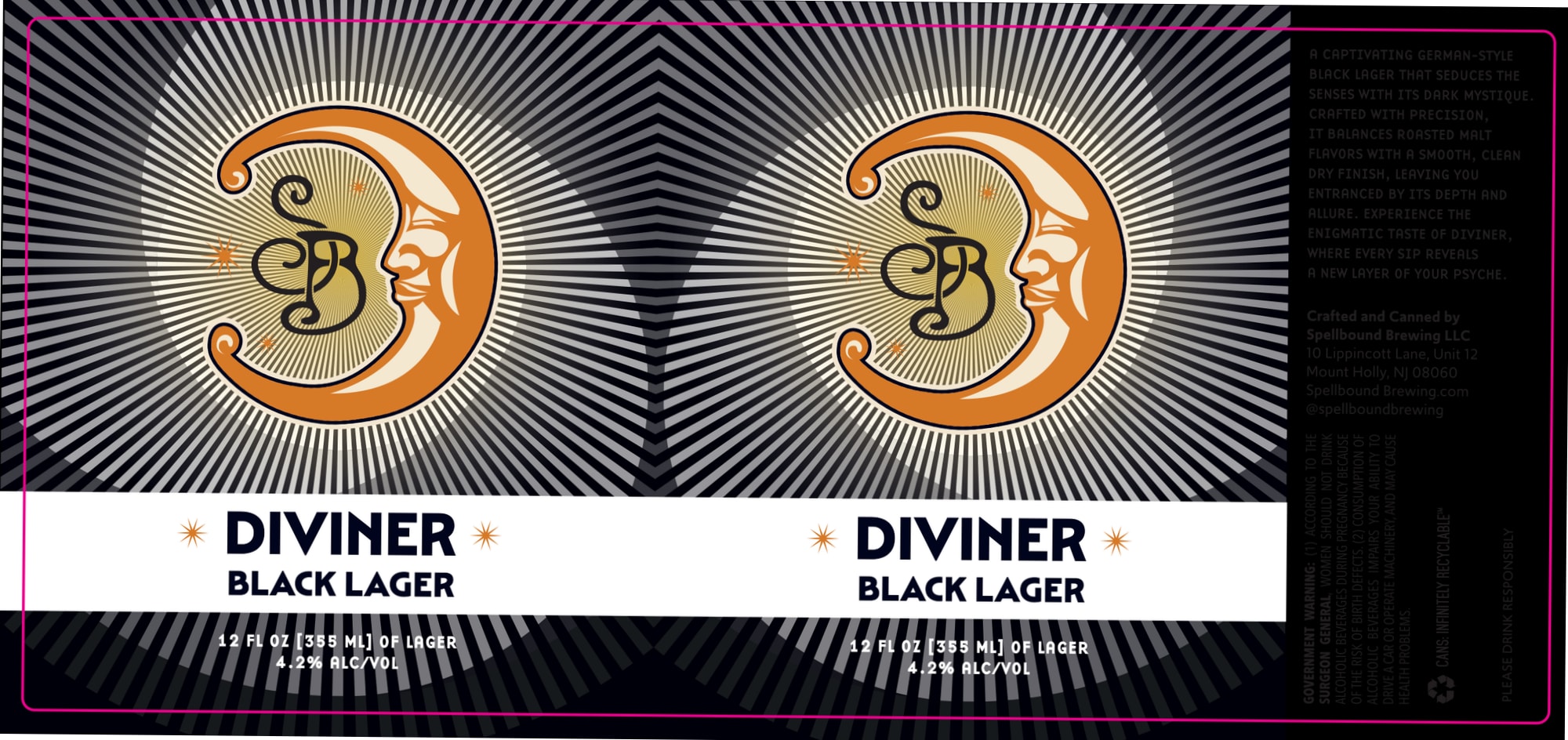 Diviner Black Lager by Spellbound Brewing LLC - beer label