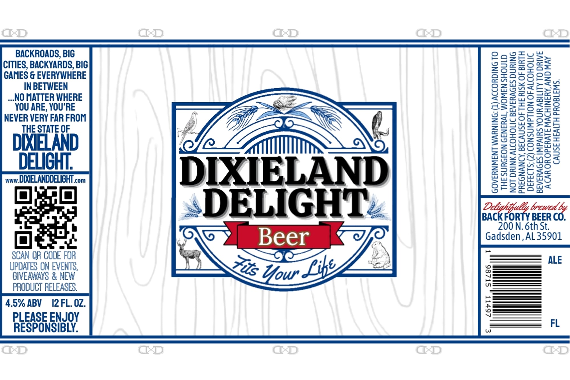 Dixieland Delight by Back Forty Beer Co. - beer label