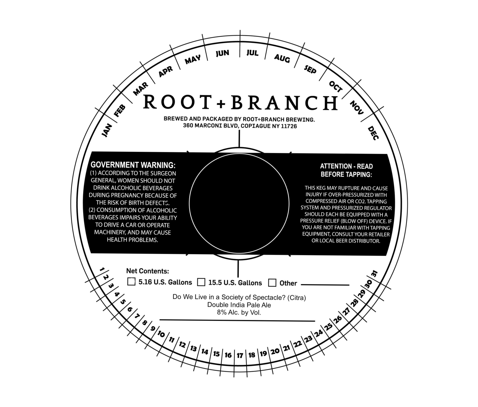 Do We Live in a Society of Spectacle? by Root + Branch Brewing - beer label