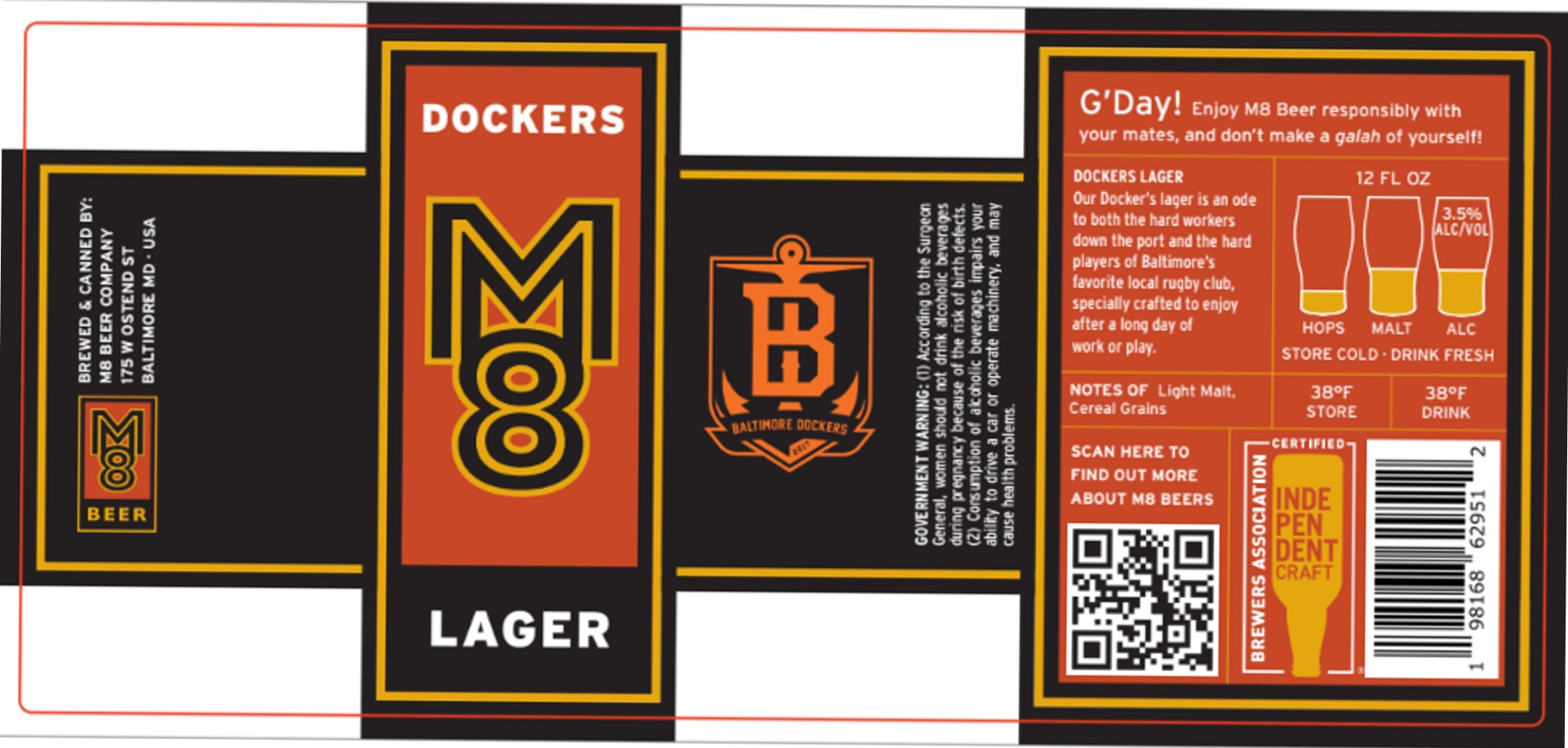 Dockers Lager by MB Beer Company - beer label