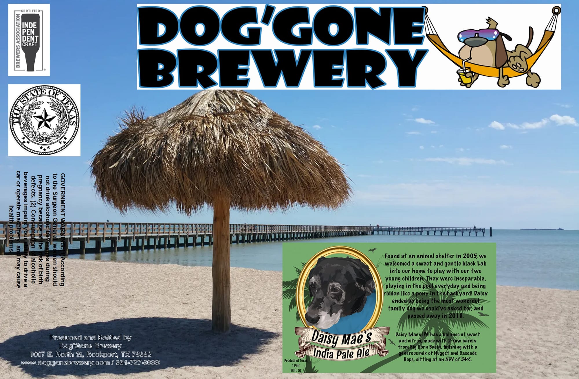 Daisy Mae’s India Pale Ale by Dog’Gone Brewery - beer label