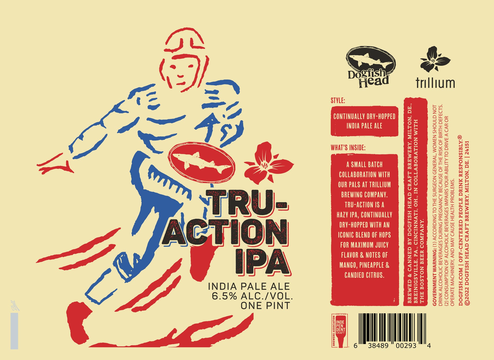 Tru-Action IPA by Dogfish Head - beer label