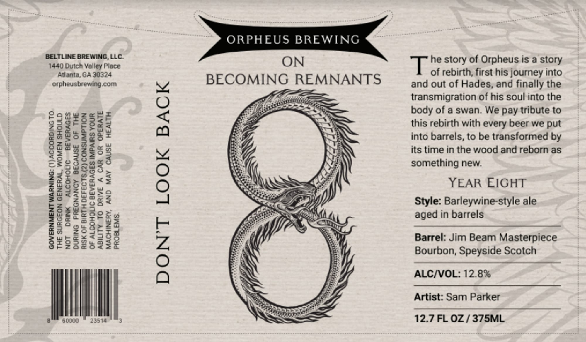 Don’t Look Back by Orpheus Brewing - beer label