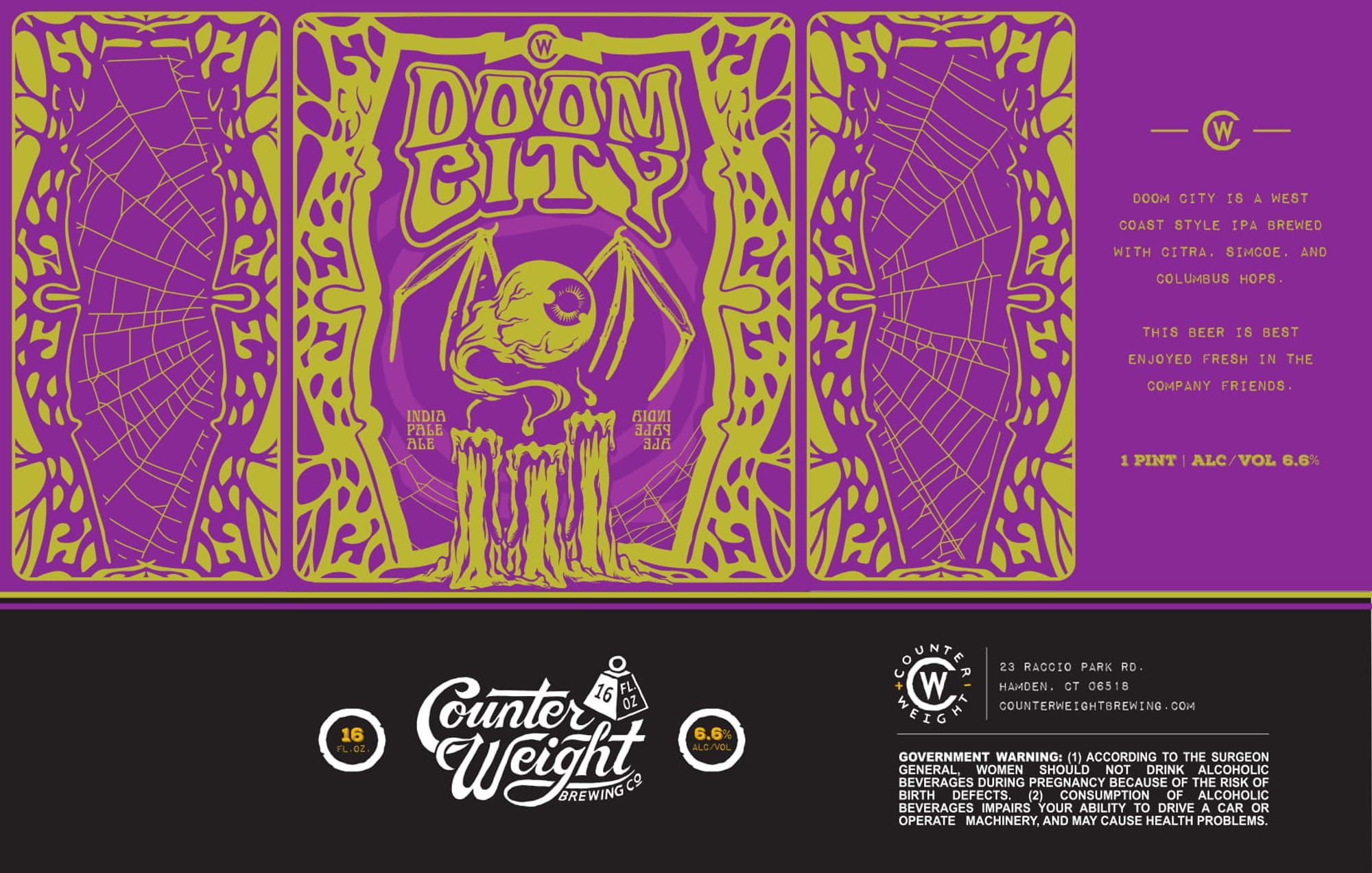 Doom City by Counter Weight Brewing Co. - beer label