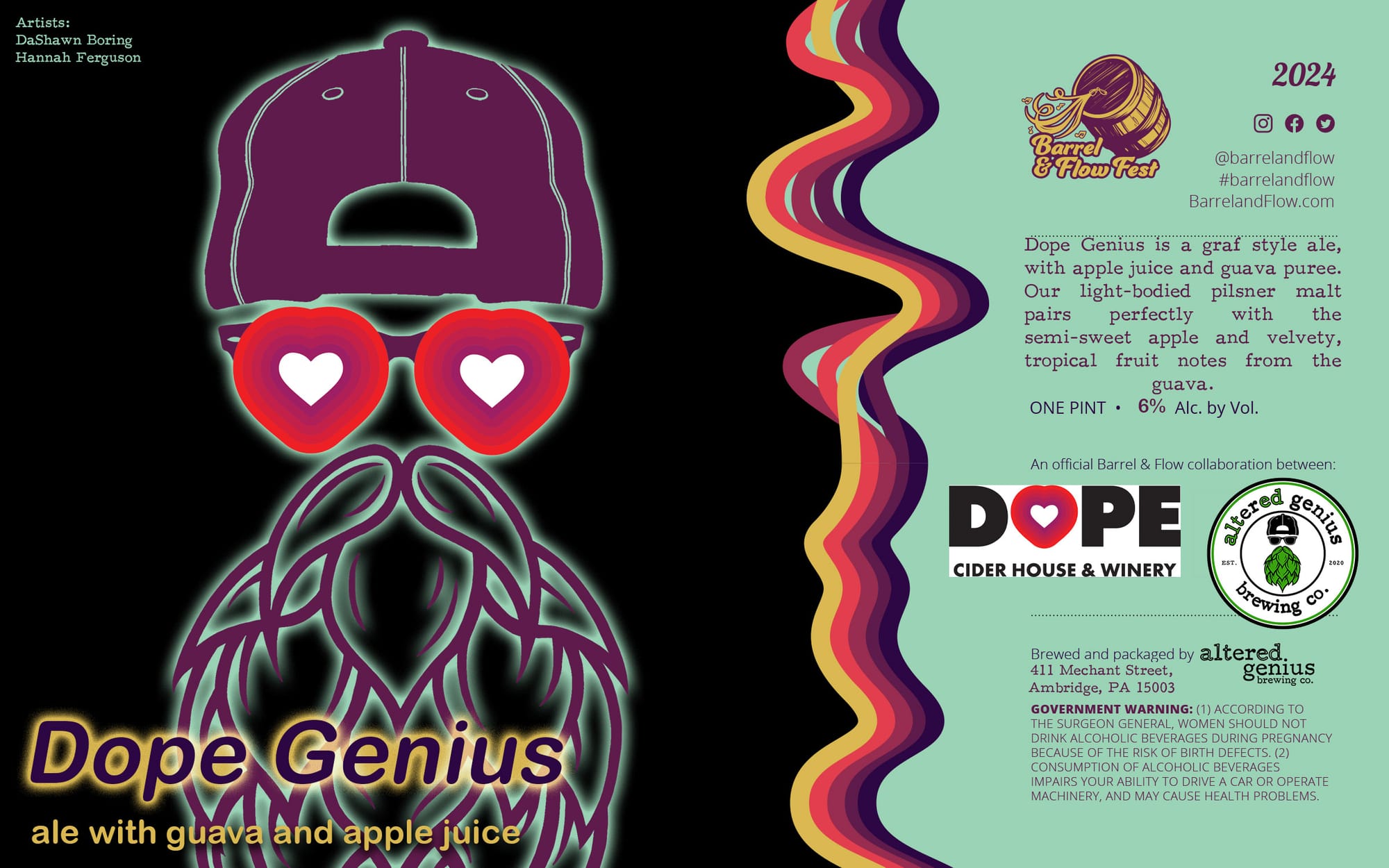 DOPE GENIUS by ALTERED GENIUS BREWING CO - beer label