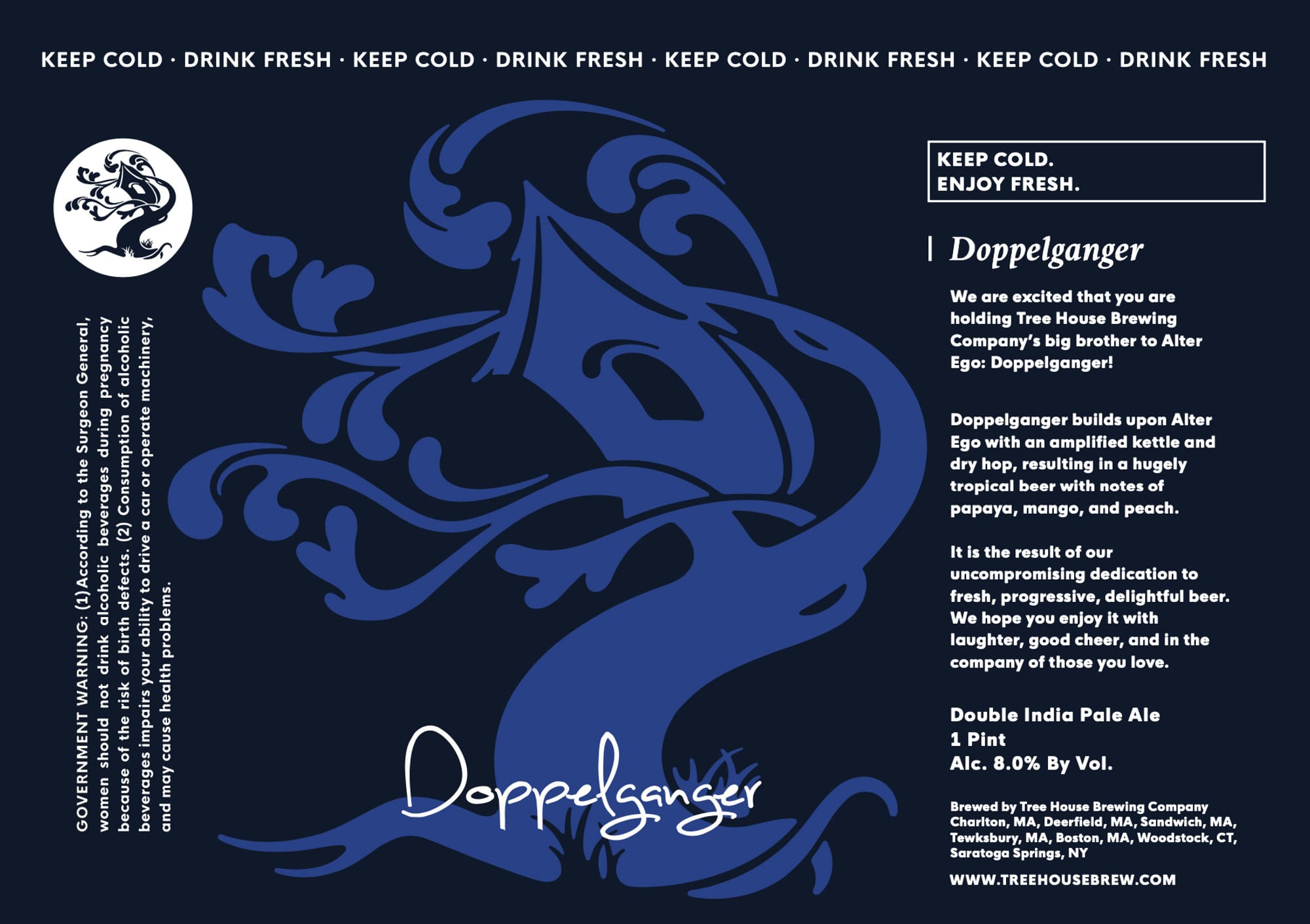 Doppelganger by Tree House Brewing Company - beer label