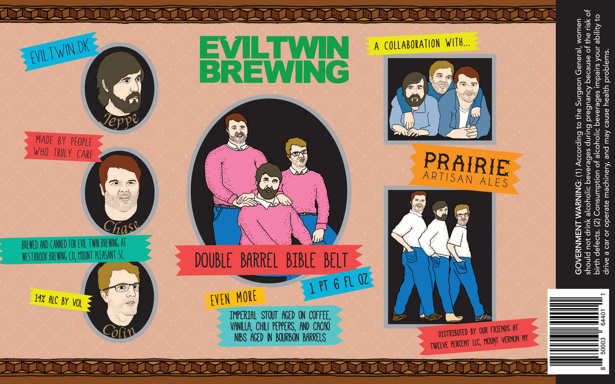 Double Barrel Bible Belt by Evil Twin Brewing - beer label