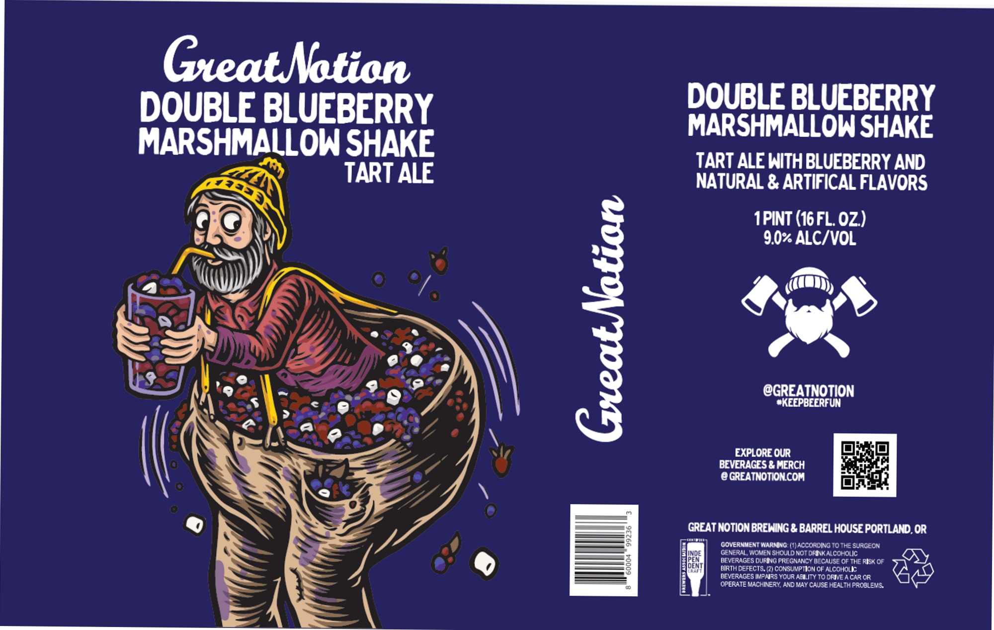 Double Blueberry Marshmallow Shake by Great Notion - beer label