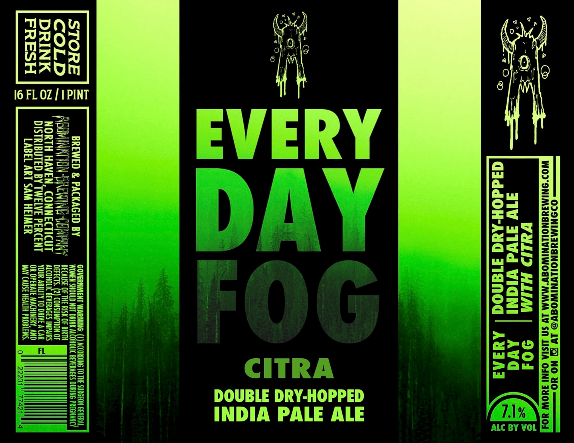Every Day Fog by Abomination Brewing Company - beer label