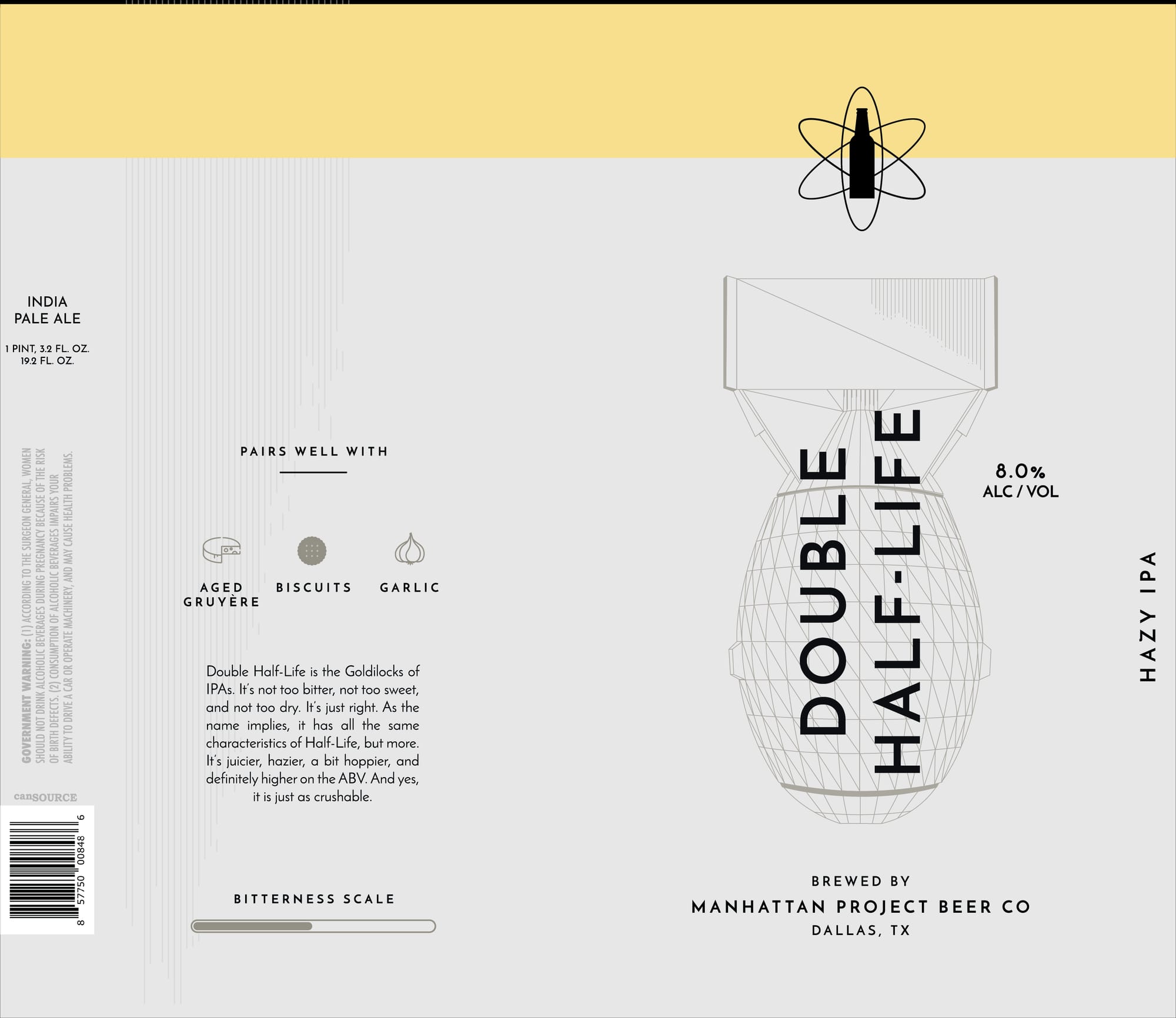Double Half-Life by Manhattan Project Beer Co. - beer label