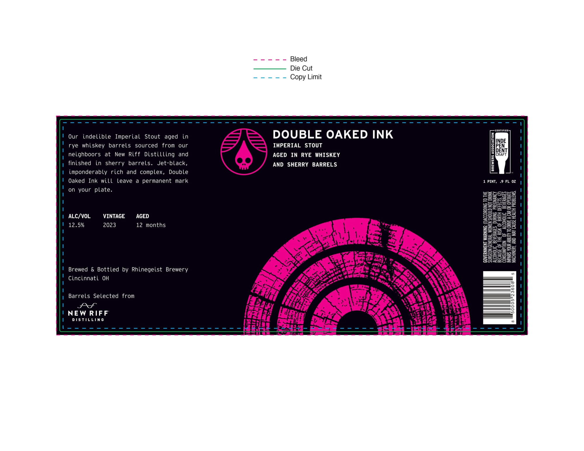 Double Oaked Ink by Rhinegeist Brewery - beer label