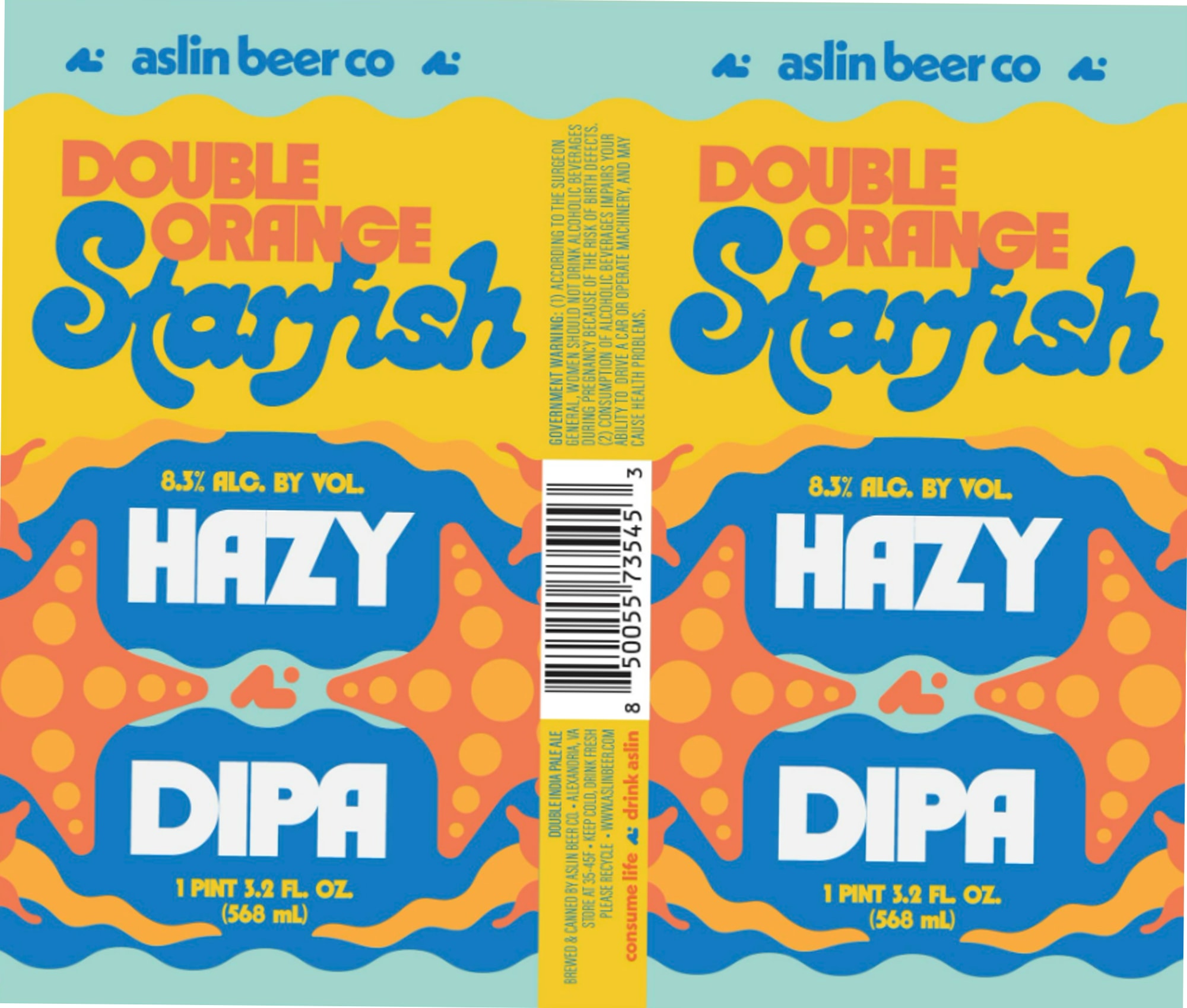 Double Starfish by Aslin Beer Co. - beer label