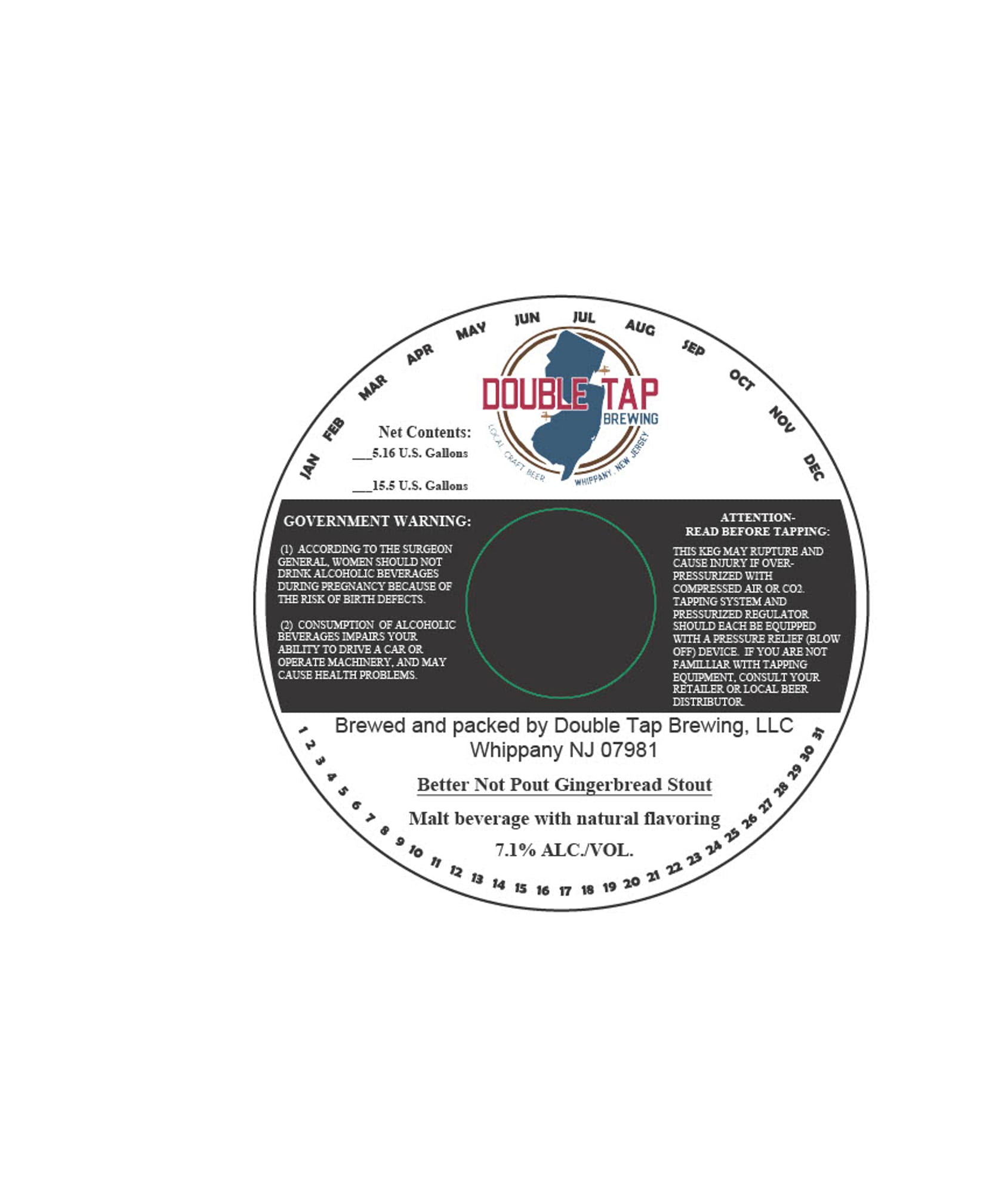 Whippany NJ 07981 by Double Tap Brewing - beer label