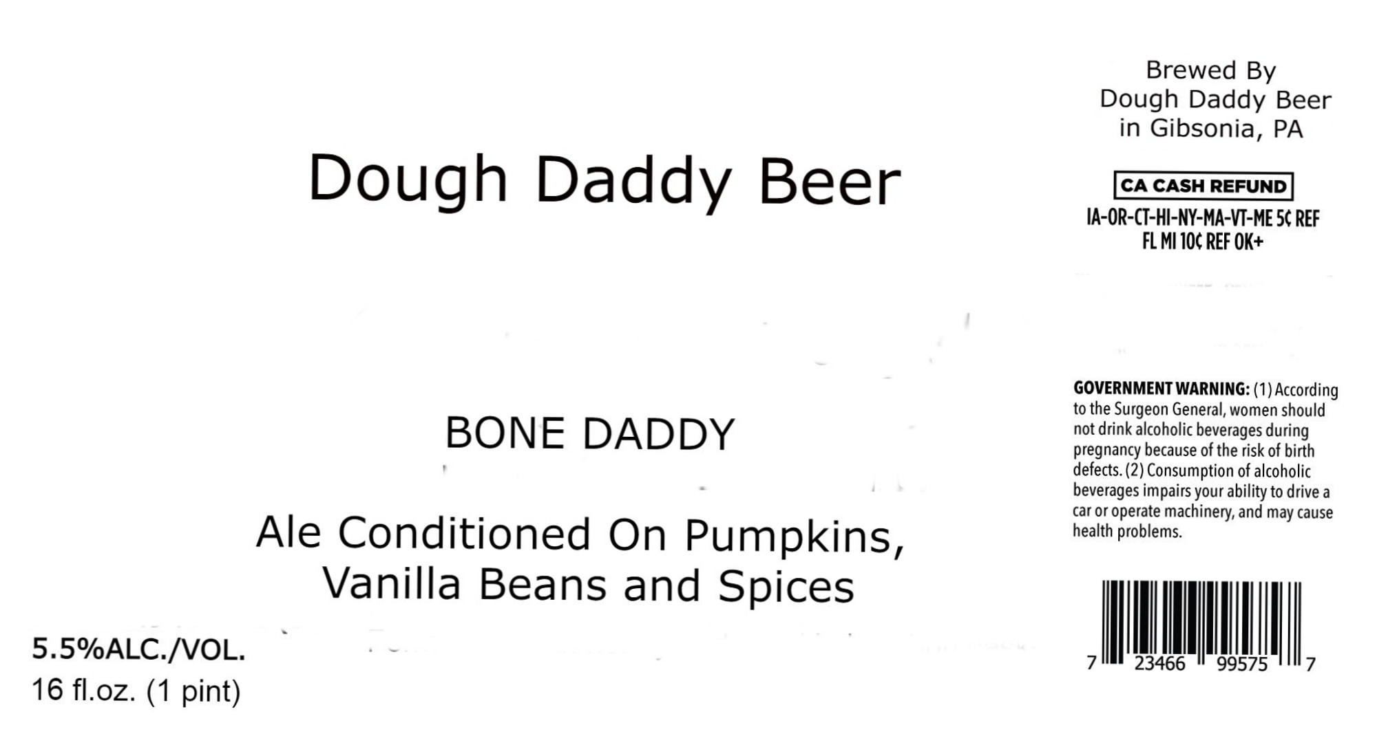 Dough Daddy Beer by Dough Daddy Beer - beer label