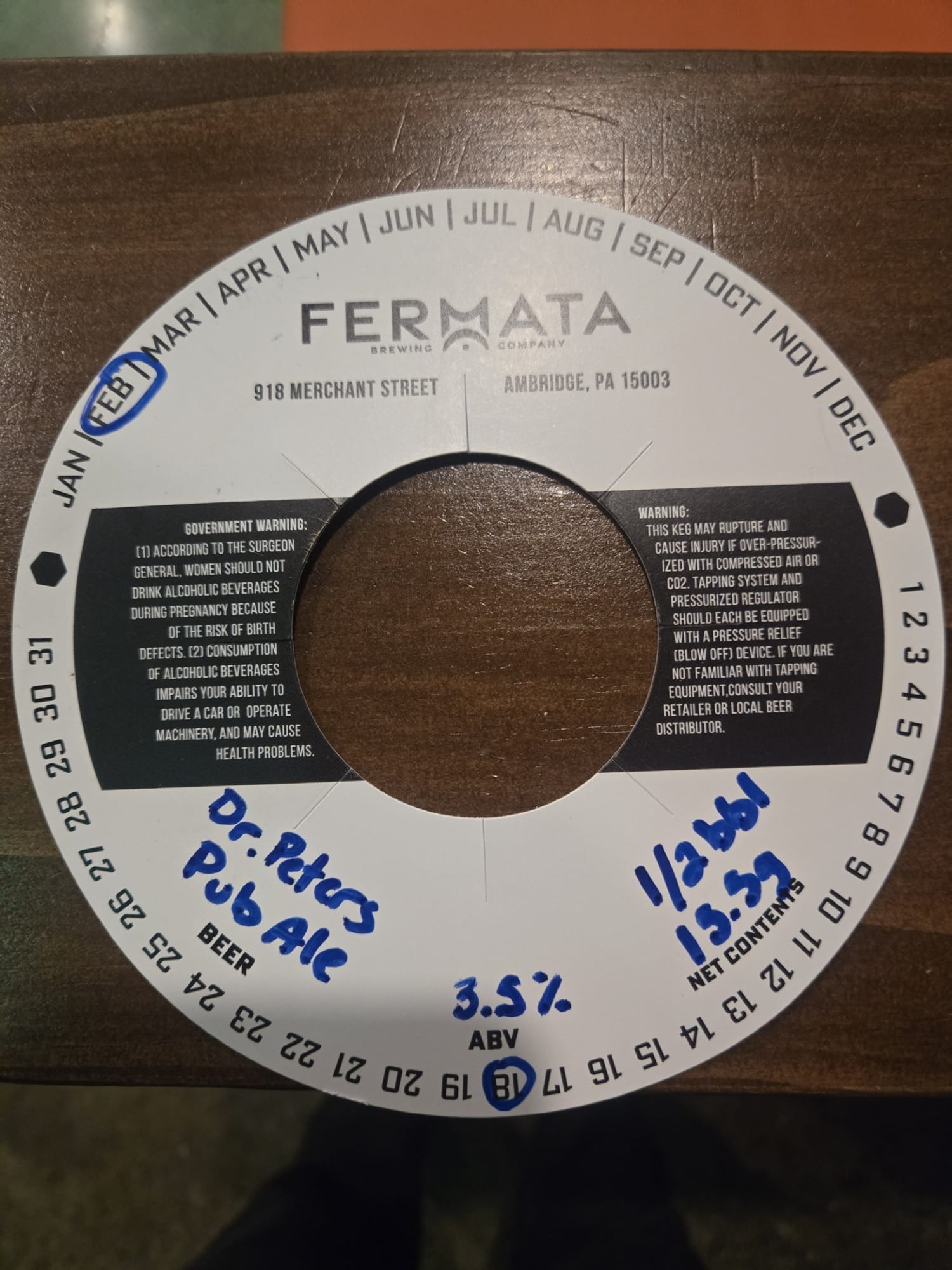 Dr. Peter’s Pub Ale by Fermata Brewing Company - beer label