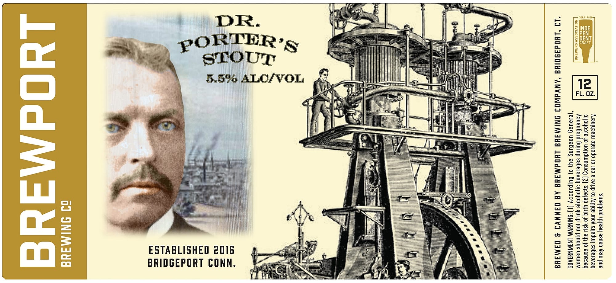 Dr. Porter's Stout by Bridgeport Brewing Company - beer label