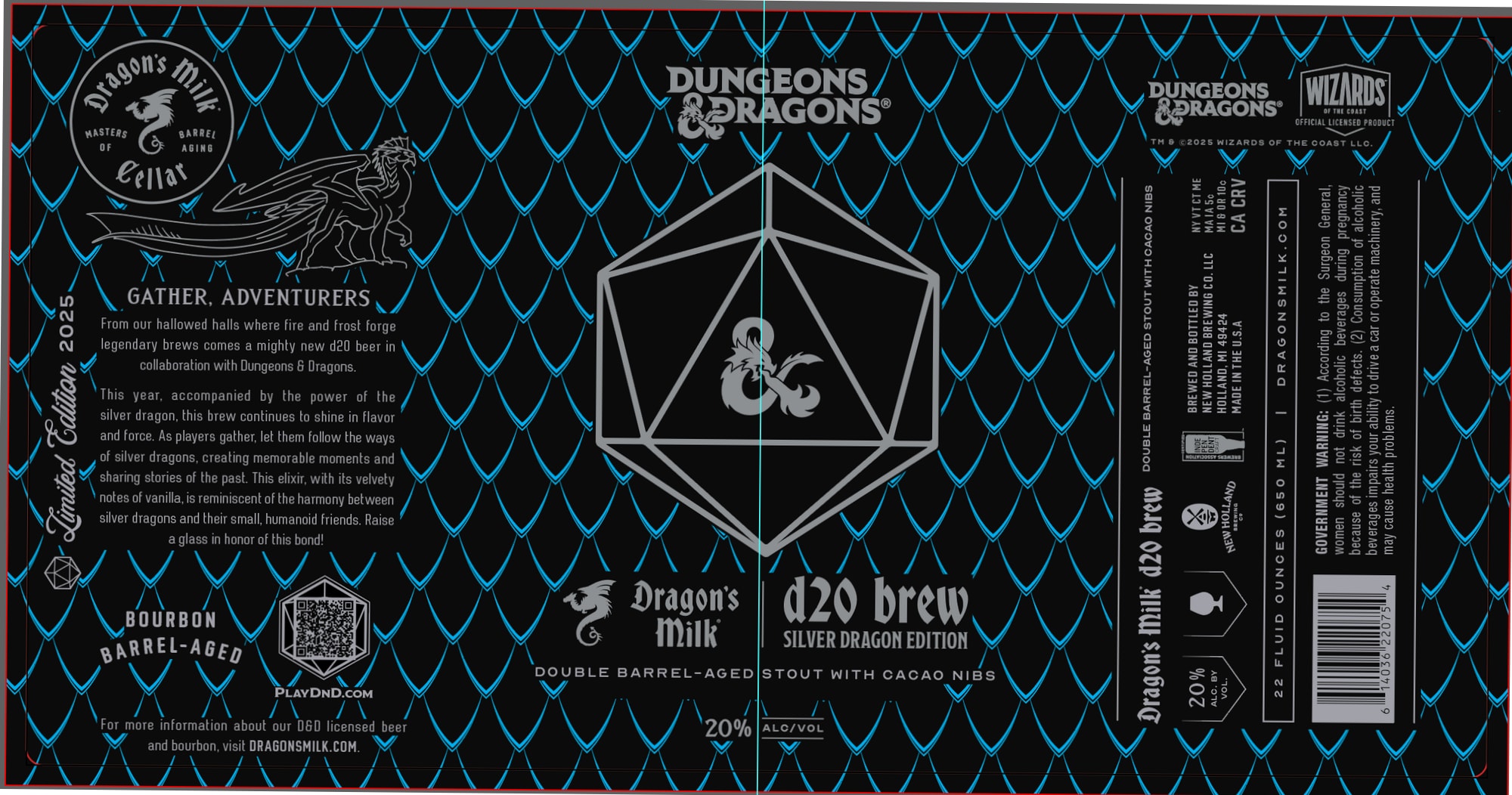 Dragon’s Milk 2025 Silver Dragon Edition by Founders Brewing Co. - beer label