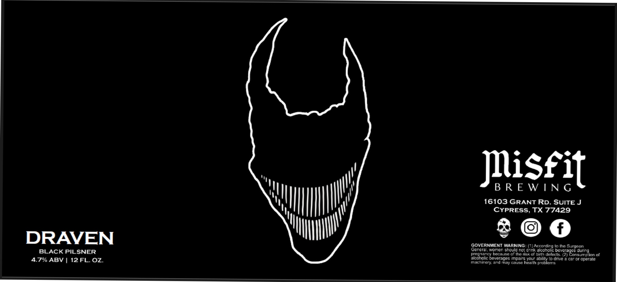 Draven by misfit Brewing - beer label